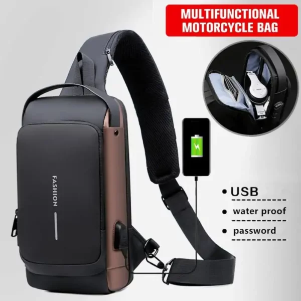 Men's Multifunction Anti-theft USB Shoulder Bag Man Crossbody – Image 2