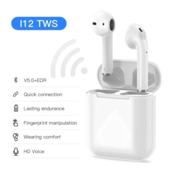 i12 TWS Bluetooth 5.0 Earphones Wireless Headphones Earbuds Touch Control – Image 2