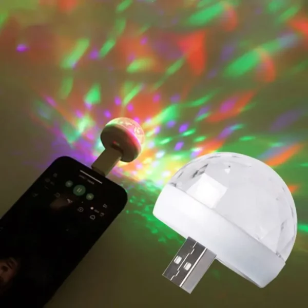 Mini lampes disco USB avec 3 adaptateurs pour fêtes – Image 12