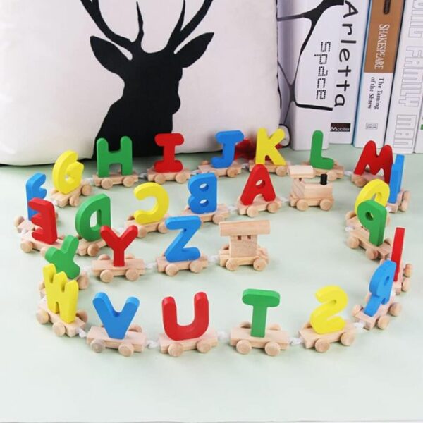 Ensemble de Jouets de Train Alphabet en Bois – Image 2