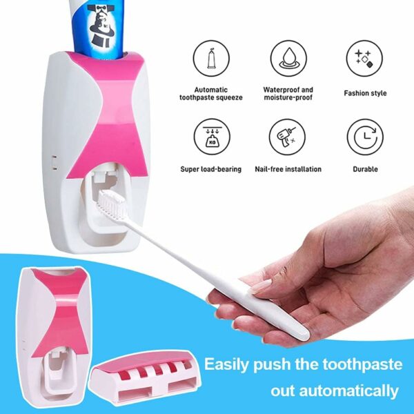 Distributeur automatique de dentifrice et porte-brosse à dents